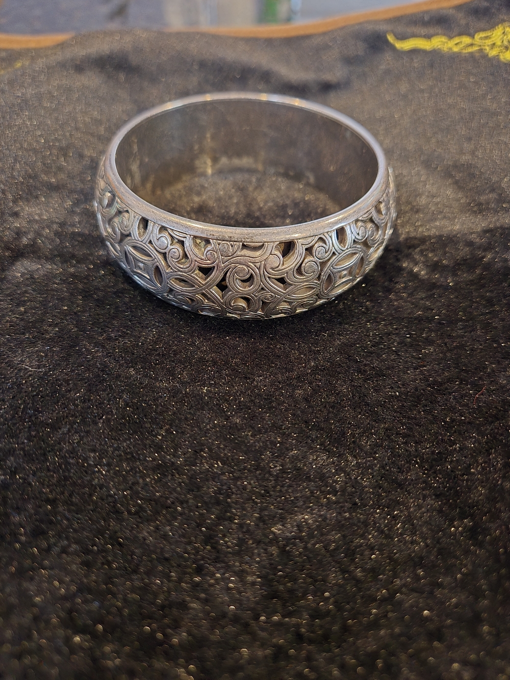 Brighton Silver-Tone Filigree Bangle Bracelet